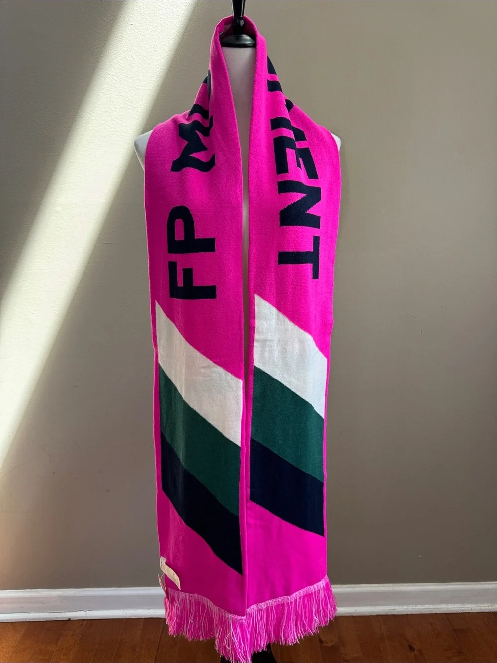 Free People Movement Big League Reversible Hot Pink‎ Winter Colorful Scarf - NEW
